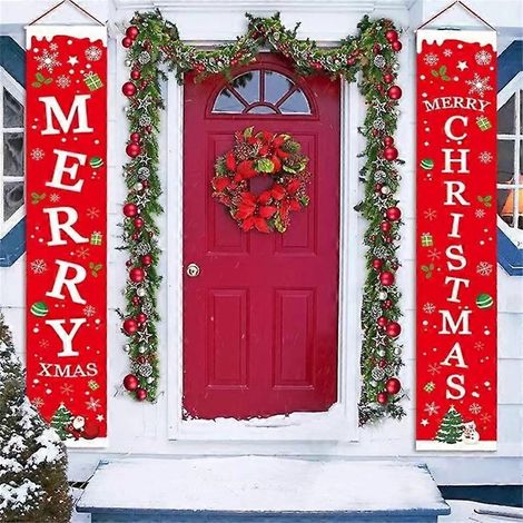 Decoraciones navideñas para exteriores: letreros colgantes de gnomos para el porche, pancartas y adornos navideños para exteriores, interiores, patio, casa, puerta principal, garaje y pared.