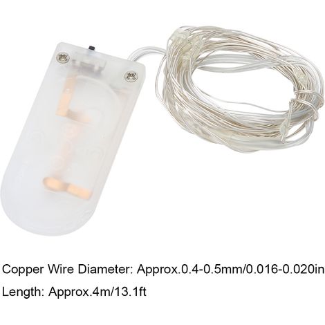 Guirlande lumineuse LED jaune de 4 m en fil de cuivre, étanche et facile à monter soi-même, idéale pour la décoration de votre maison, jardin, cour, mariage ou fête. (1/5)
