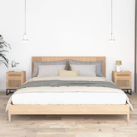 Tables de chevet 2 pcs-Lot de 2 Table de nuit 40x30x55,5 cm bois ingénierie et fer 375639 (1/5)
