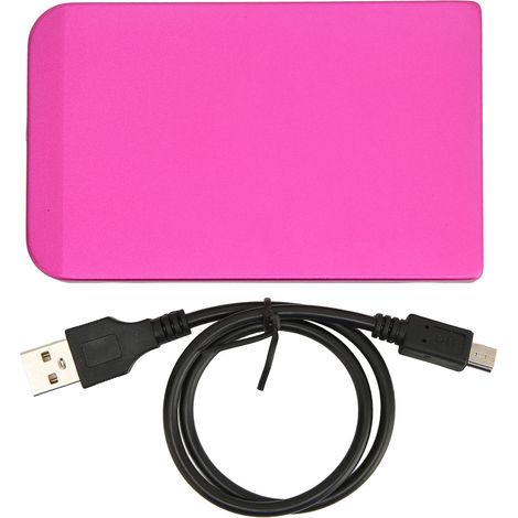 Boîtier de disque dur 2,5 pouces USB 2.0 480 Mbit/s, plug-and-play, en alliage d'aluminium, étui pour disque dur, pour bureau, affaires, voyage, rouge (1/5)