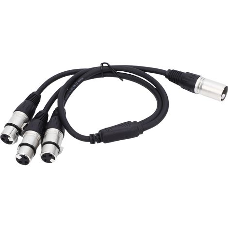 Câble répartiteur XLR 3 broches mâle vers 3 broches femelles en Y, câble répartiteur XLR symétrique 3 voies pour microphone et table de mixage, 60 cm (2 pieds) (1/5)