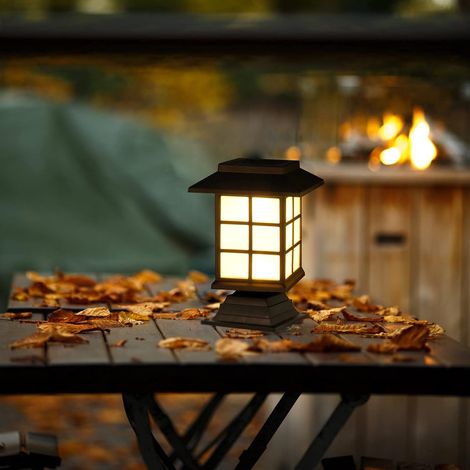 Lampes Solaires Pour Allées - Lampes À LED Blanc Chaud Pour Plancher Extérieur - Fixation Sur Poteau Ou Enfoncement Au Sol - 2 Pièces (1/5)