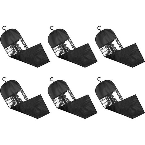 Set aus 6 extra langen Perückenaufhängern und Aufbewahrungsbeuteln, staub- und wasserabweisend, speziell für schwarze Perücken. (1/5)