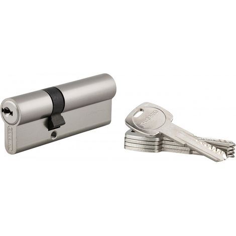 Thirard – Cylindre de serrure double entrée 30x50mm – Haute sécurité 6 goupilles – Protection anti-arrachement et anti-perçage – Fonction urgence 5 clés (1/3)