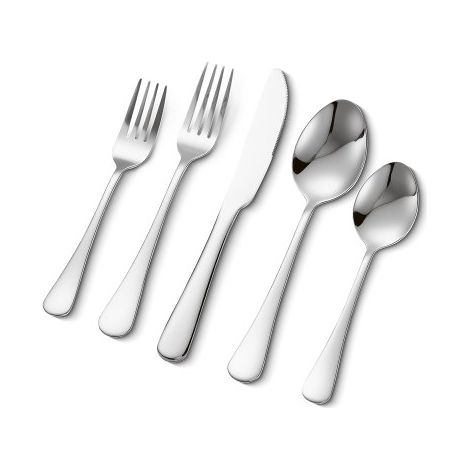 30-teiliges Besteckset aus lebensmittelechtem Edelstahl, hochglanzpoliertes Essbesteck-Set, spülmaschinenfestes Essgeschirr für die Küche, Service für 6 Personen, inkl. Messer Gabel Löffel (1/5)