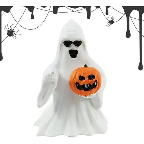 Décoration Maison Halloween Figurine Citrouille Fantôme Rigolo Résine Cadeau Original Intérieur Extérieur Fête Thème Halloween (1/5)