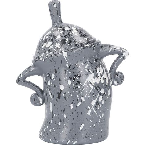 Boîte à biscuits tendance avec couvercle, mignonne, en ABS, grande capacité de rangement, idéale pour Noël et la cuisine (gris). (1/5)