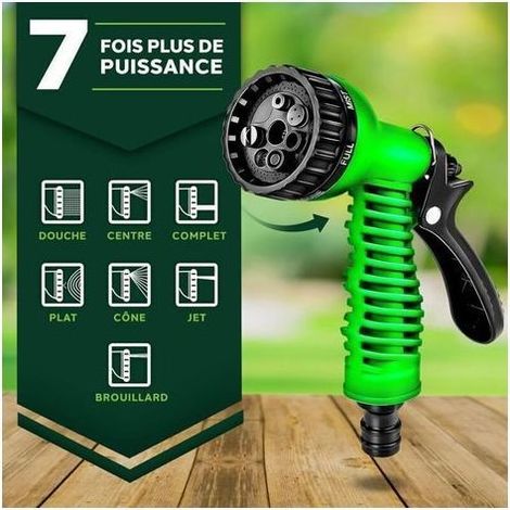 Paar flexible und dehnbare Gartenschläuche, einziehbarer Gartenschlauch (7,5 m) (1/3)