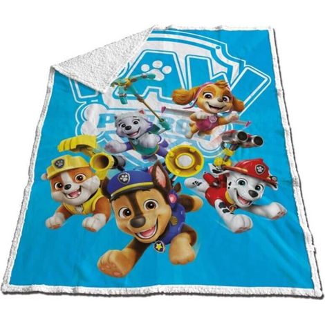 Plaid Pat Patrouille - Chase, Marcus, Ruben, Stella et Everest - 120 cm x 150 cm
