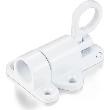 Lot de 5 verrous blancs à fermeture automatique - Boulons en alliage d'aluminium durable avec ressort pour sécuriser portails, fenêtres et armoires avec vis