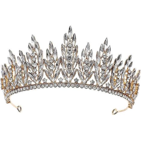 Hochzeitstiara, Braut-Haarschmuck, elegante Haarspange, modisches Kronen-Haarband, Haarband für Abschlussball, Geburtstag, Hochzeit, Mädchen-Style A Gold (1/5)