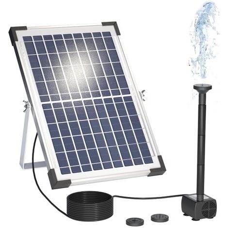 9V/10W 300L/h Solarpumpe – Großes Panel + 3 Düsen – Sauerstoffanreicherung – Für Vögel/Aquarien/Teiche/Gärten (1/5)