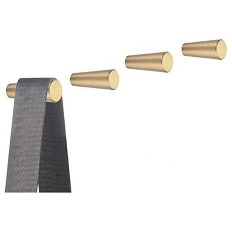 Lot de 4, Crochets Mural en Laiton Brossé, 40 mm x 15 mm, Crochets Porte-serviettes Manteau Dorés pour Salle de Bain, Porte-patères, Cintres Serv (1/5)