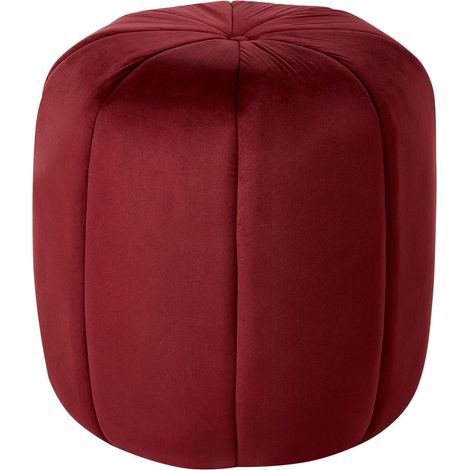 Pouf SELBY Samtstoff Dunkelrot