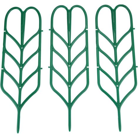 Lot de 3 mini treillis de jardin en forme de feuille à monter soi-même, support pour plantes grimpantes, plantes en pot, vignes, concombres (1/5)