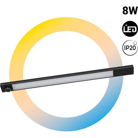 Bande LED d'encastrement - 8W - CCT - Intensité variable - 60cm - Noir