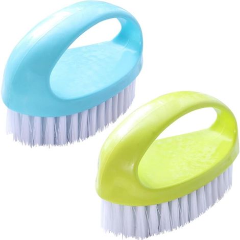 Set di 2 spazzole per la pulizia, setole in nylon resistenti, ideali per la pulizia di bagni, docce, lavandini, cucine, vasche da bagno, pavimenti, spazzole per la pulizia multiuso - piccole dimension (1/4)