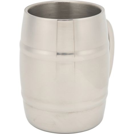 Mug à café 450 ml en acier inoxydable double paroi avec anse, facile d'entretien, idéal pour le thé, la bière et autres boissons à la maison et en cuisine. (1/5)