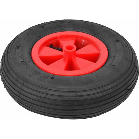 Awtools koło do taczki ogrodowej pneumatyczne 300mm plastikowa felga opona 2-płócienna czerwone