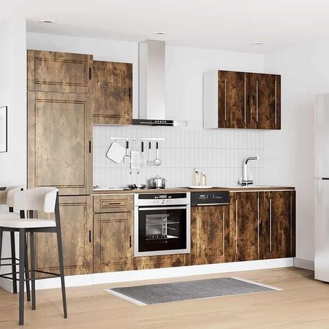 Ensemble de Meubles de Cuisine en Chêne Fumé Porto - 7 Pièces, Style Moderne et Élégant pour Cuisines Contemporaines (1/5)