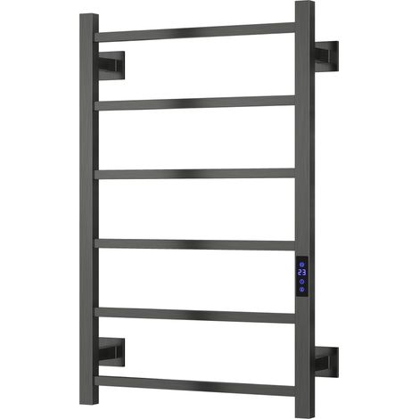 Reina Velino Electric Heated Towel Rail 800mm H x 500mm W - Gun Metal (1/4)
