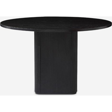 Tavolo da pranzo rotondo in legno nero 120cm per cucina soggiorno Tiwit - Nero