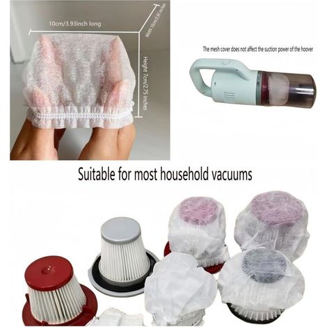 Lot de 100 filtres jetables pour aspirateur, lot de 50, accessoires universels en non-tissé (1/4)
