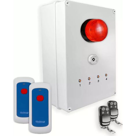 Système d'identification d'alerte sans-fil 900m - 2 boutons / Sirène / Flash / LEDs / Télécommandes d'arrêt (DA600+)