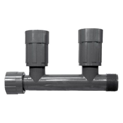 Colector Rain Bird 2 salidas 1” H x 1” M. 2 salidas: 1” H