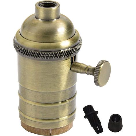 Douille Lampe Laiton - 1 Pièce - Style Vintage Cuivre - Interrupteur Intégré E27 - Bricolage Rétro Maison - Bronze 30mm (1/5)