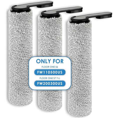 【Mango de rodillo no extraíble】 (3 piezas) Rodillos de cepillo de repuesto ONE S7 PRO para aspiradora en seco y húmedo inalámbrica Tineco Floor ONE S7 PRO/ONE S6 Smart, rodillos de cepillo de repuesto (1/5)