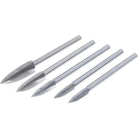 Lot de 5 forets pour sculpture et gravure sur bois, fraises, outils de sculpture de racines pour bricolage, travail du bois, (1/2)