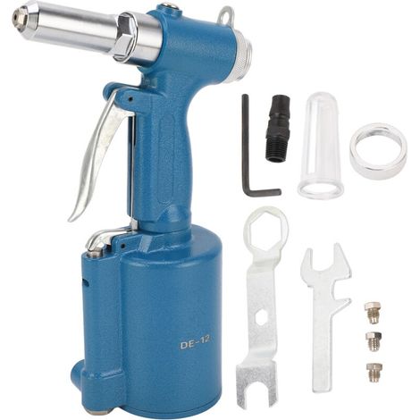 Pneumatic rivet gun kit, air hydraulic riveter, robust automatic industrial tool for nuts, riveting set