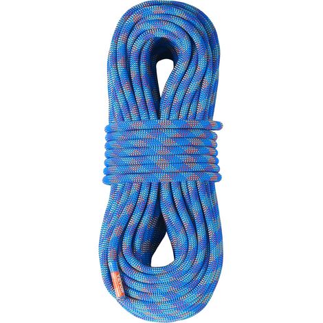 Corde d'Escalade Dynamique 10,2 mm 50 m, Corde de Sécurité Extérieure Tension de Rupture 25 kN, en Fibre Extensible avec Mousquetons, pour Évasion, Descente en Rappel, Sauvetage Incendie, Bleu (1/5)