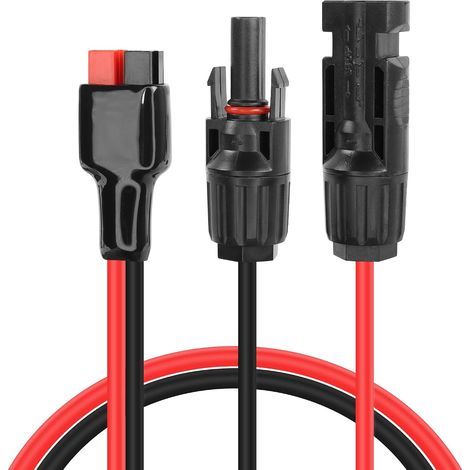 Cable de panel solar de 12 AWG con conector de 45 A Conectores solares Cable de extensión de 50 cm para conector para panel solar para generador portátil (cable solar a enchufe de 45 A de 3 mm² 60 cm) (1/5)