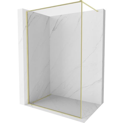 Mexen Kioto-XF parete doccia Walk-in con cornice 60 x 202 cm, trasparente 10 mm, oro spazzolato - 800-060-104-55-00-X (1/5)