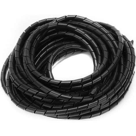 Enrouleur de câble flexible en spirale noir, Φ8 mm, 10 mètres, pour câblage (1/5)