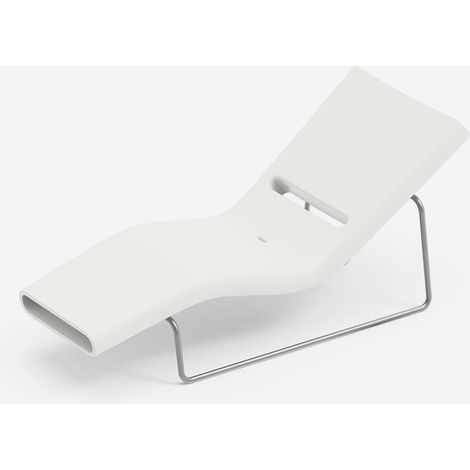Lettino da sole design in polietilene per giardino telaio grigio Esse - Bianco (1/3)