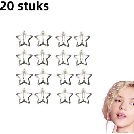20 pièces - Accessoires cheveux - Pinces à cheveux en forme d'étoile - Pinces à cheveux pour le côté - Adaptées aux coiffures françaises - Accessoires cheveux simples - Cadeau pinces à cheveux - Argen (1/5)