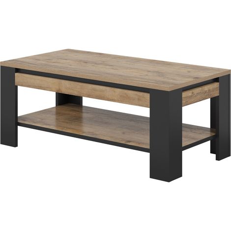 Mesa de centro Melmava 105 , 49x60x120cm, Diámetro: 0, Aglomerado laminado, Angular