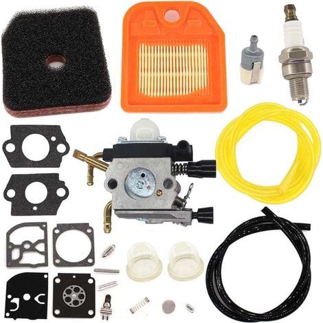 Carburateur avec joint de réparation filtre à air bougie d'allumage pour Stihl HS81 HS81R HS81RC HS81T HS86 HS86R HS86T Pièce de rechange pour taille-haie 4237 120 0606 Zama C1Q-S225 (1/5)