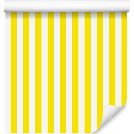 Gelb-weiß-cremefarbene Streifentapete für Wohn- und Schlafzimmer, 50 x 1000 cm (1/5)