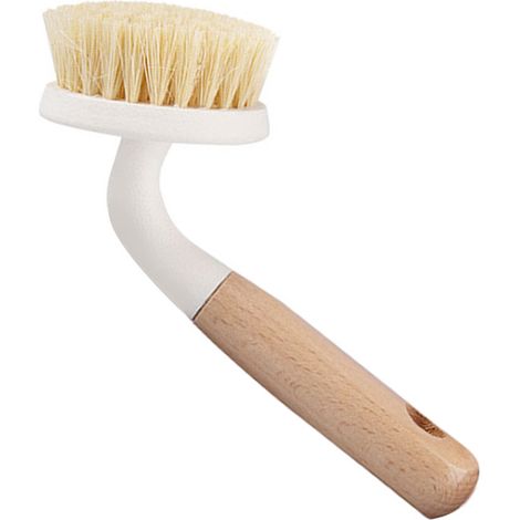 Brosse à vaisselle sisal avec manche en bois et trou de suspension, brosse à récurer multifonction pour poêles casseroles plans de travail (1/5)