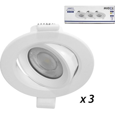 Spot LED SMD Orientable dimmable 5W 3000K pack de 3 Miidex Lighting®
