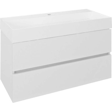 Sapho Odetta - Waschtischunterschrank, 95x50x44 cm, 2 Auszüge, weiß glänzend DT100-3030