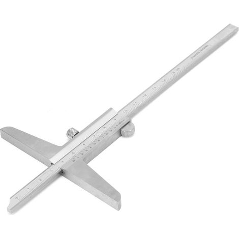 Hochpräziser Tiefenmesser aus Edelstahl, 0–150 mm, für die mechanische Bearbeitung (1/3)