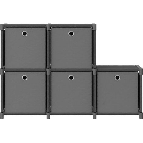 Maison Exclusive - Würfel-Regal mit Boxen 5 Fächer Grau 103x30x72 (1/5)