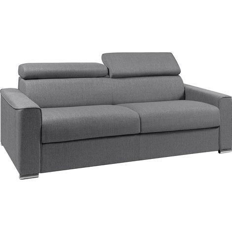 Divano letto a ribalta 4 posti in tessuto Grigio - Materasso larghezza 160 cm - Spessore 22 cm - VIZIR