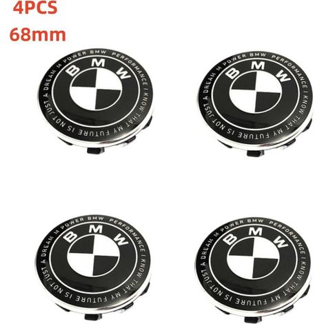 NURIA-Cache moyeu jante BMW 68mm-Enjoliveur centre roue-Convient pour le remplacement des enjoliveurs BMW-Collaboration Noir et Blanc (1/2)