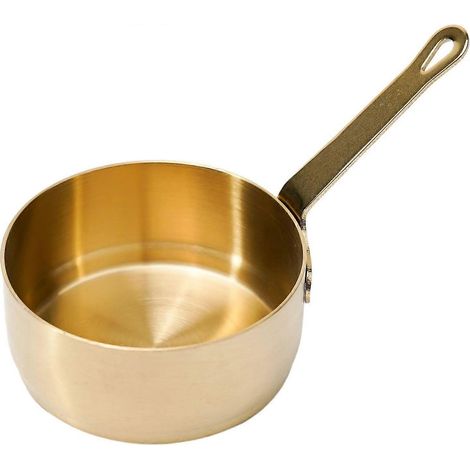 Casserole miniature 100 ml acier inoxydable, longue poignée avec trou de suspension, pour chauffer lait, fondre beurre, sauces, adaptée aux bébés (1/5)